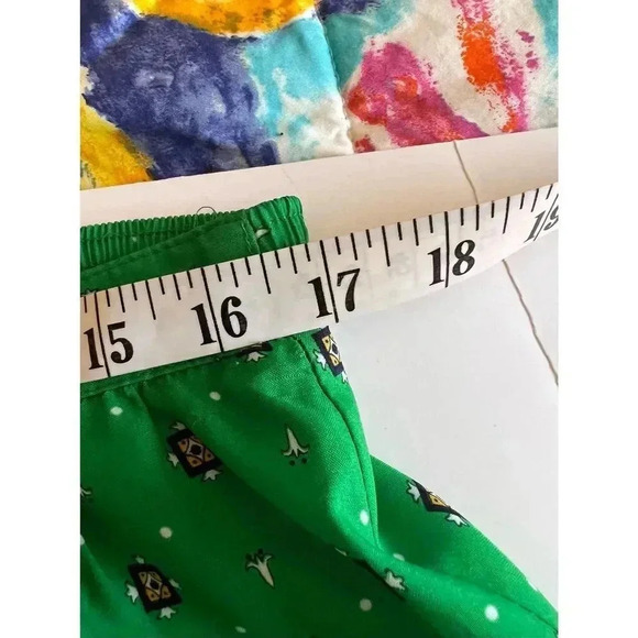 Vintage MCM inner visions green diamond print maxi skirt union made large - Picture 5 of 8